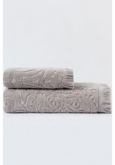 Varol Jacquard %100 Pamuk Banyo Havlusu 90x150cm Gri-90x150cm gri