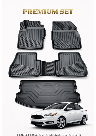 Ford Focus 3.5 Sedan 2015-2018 3d Oto Paspas Ve Bagaj Havuzu İkili Set