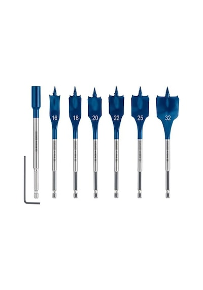 7 X Expert Self Cut Speed Yassı Freze Matkap Seti Yumuşak Ahşap, Sunta, Çap 16 32 Mm, Profesyonel Aksesuar, Matkap/tornavida İçin