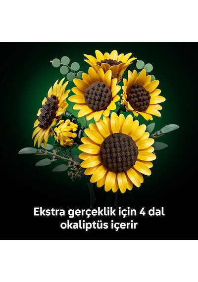LEGO® Botanicals Ayçiçeği Buketi 11502 - Yetişkinler için 6 Ayçiçeği İçeren Dekoratif Model Yapım Seti (686 Parça)