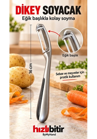 Bymyhand Pratik Paslanmaz Çelik Lüx Yan Jülyen Soyacak Patates Meyve Ve Sebze Soyucu Çok Renkli