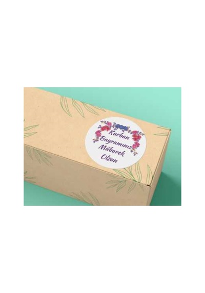 Kurban Bayramınız Mübarek Olsun Etiketi Ramazan Kurban Eid Mubarek 4 Cm - 40 Adet Çok Renkli