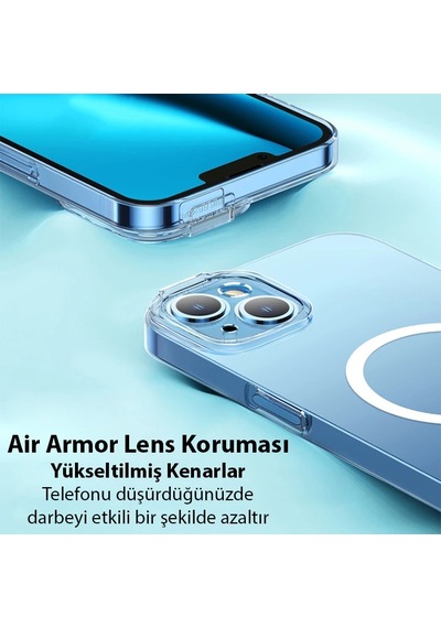 Baseus Crystal Apple iPhone Uyumlu 14 Plus 6.7 Magsafe Silikon Kılıf + Tempered Ekran Koruyucu Set- 5775