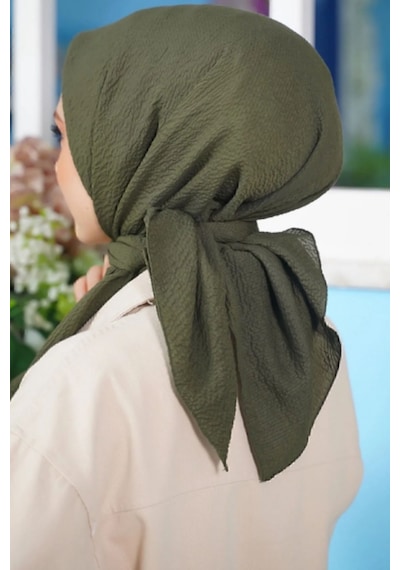 Melodi Scarf Kadın Tesettür Mio Caz Eşarp Hijab Haki Haki