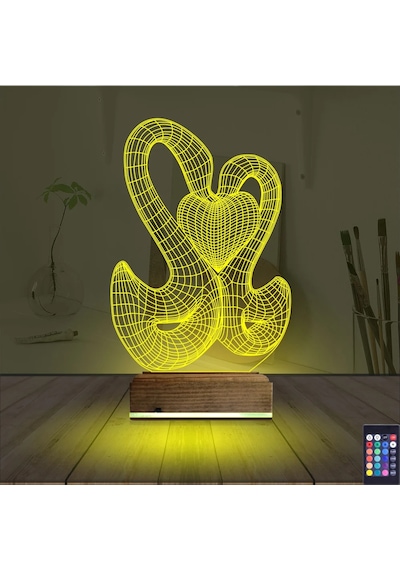 Luvivia Kuğu 3d Lamba - Masa Gece Lambası Şeffaf