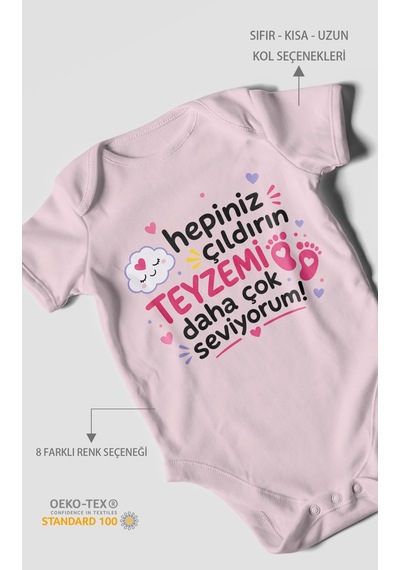 Morivokids Teyzeye Özel Kısa Kollu Bebek Body %100 Pamuk Zbn198-kk Bebe Pembe