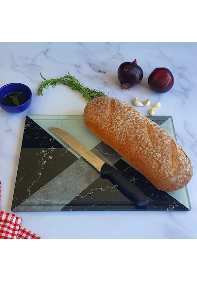 Kanallı Cam Kesme Tablası | Hibrit Mermer | 25cm x 35cm