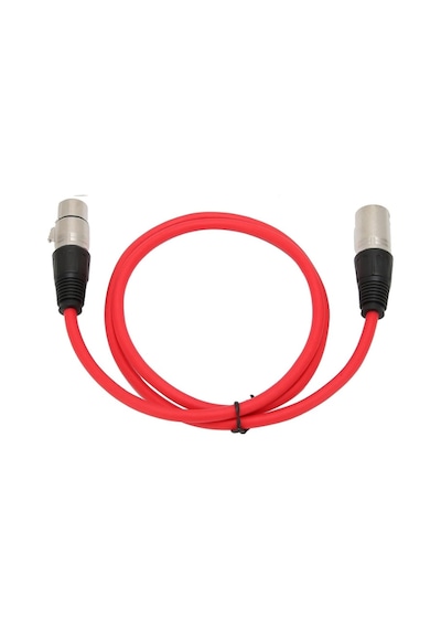 Mikrofon Kablosu 10 M - Xlr Erkek Xlr Dişi Kırmızı
