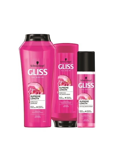 Gliss Supreme Length Şampuan 500 ML + Saç Kremi 360 ML + Sıvı Saç Kremi 200 ML