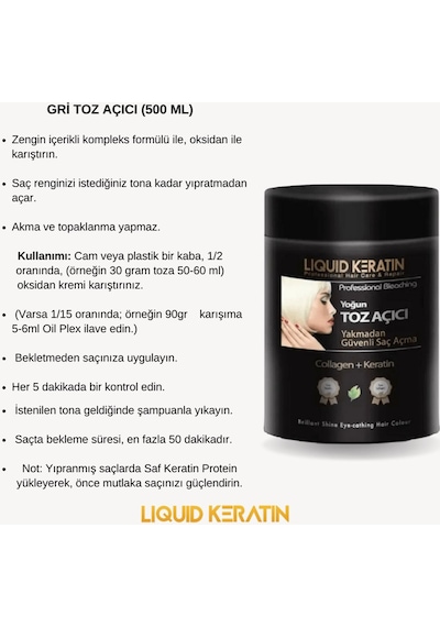 Yoğun Toz Açıcı Yakmadan Saç Açma 500gr