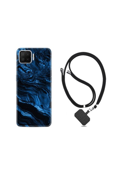 Oppo A73 Kılıf Boyun Askılı Blue Marble 1379