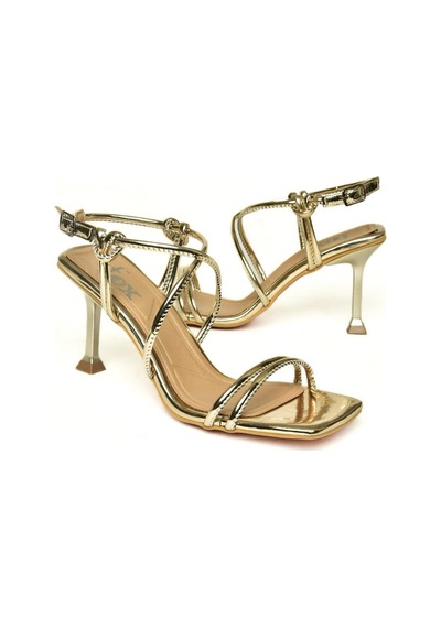 Fox Shoes U997332634 Altın Ayna İnce Topuklu Abiye Ayakkabı Altın