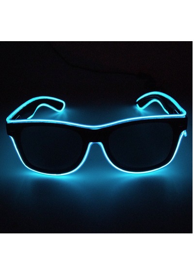 Schulzz Neon LED Mavi Işıklı Kumandalı ve 3 Modlu Parti Gözlük