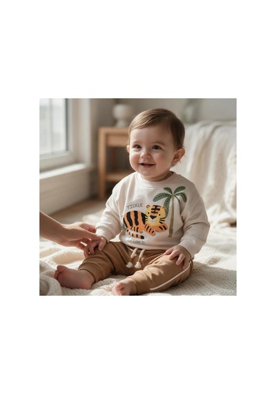 Altıntaş Baby Kaplan Safari Temalı Premium Kalite Mevsimlik Ekstra Yumuşak 2 Li Takım Kahverengi Kahverengi