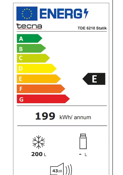 Tecna TDE 6210 Statik Dikey Derin Dondurucu Beyaz
