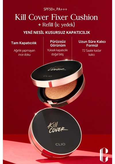 Clio Kill Cover Fixer Cushion + Refill SPF50+ 04 Ginger