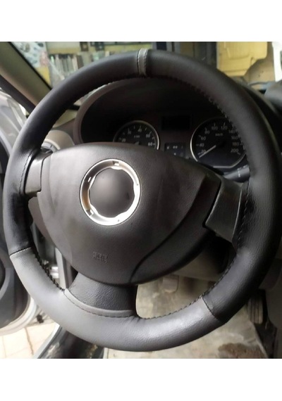 Fiat Doblo Uyumlu Dikmeli Direksiyon Kılıfı Iki Renkli Gri Yüzüklü