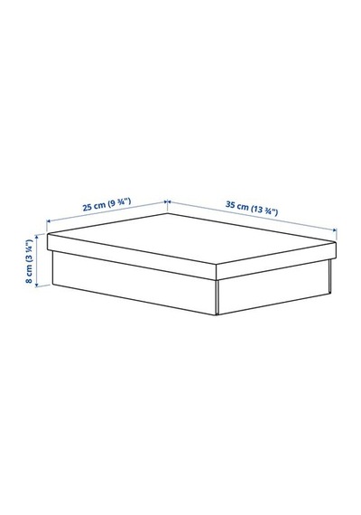 Ikea Fjäderharv Kapaklı Kutu, Beyaz, 25x35x8 Cm