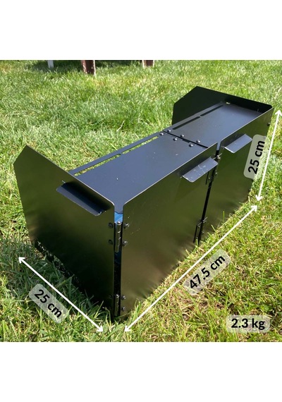 Kamp Ayısı Windshield Mat Siyah Katlanır 1mm Mentelşeli Metal Rüzgarlık - Özel Çantalı Siyah