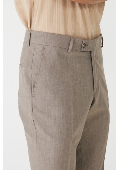 Bej Erkek Kumaş Pantolon Modern Kesim Klasik Pantolon Bej