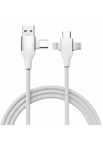 6023 Usb Type-c 5'i 1 Arada Çoklu Hızlı Şarj Kablosu Lightning Micro Usb 1m