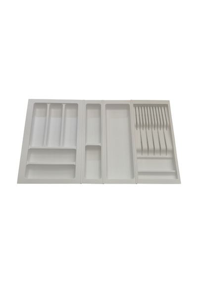 Mutfak, Modüler Bıçaklıklı Kaşıklık Seti, Beyaz, 74 x 48 cm (Enden-Boydan 3,5 cm Kesilebilir)