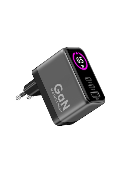 Xenon Smart Hızlı Şarj Adaptörü 65w, Gan, 2x Usb-c Ve 1 Usb-a Çıkışlı, Pd Pps, Dijital Güç Ekranlı X6414