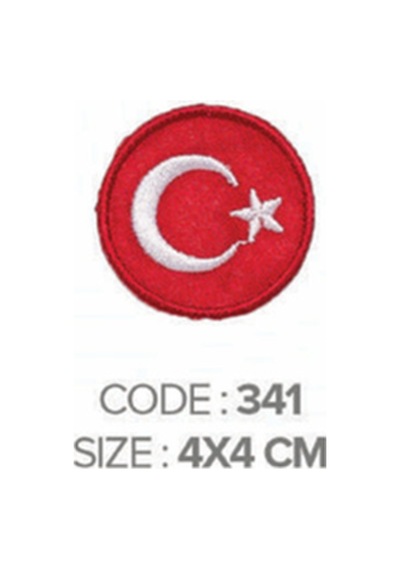Ütü İle Yapışan Arma Patch Türk Bayrağı Yuvarlak Çap:4 Cm 1 Adet - 691588916