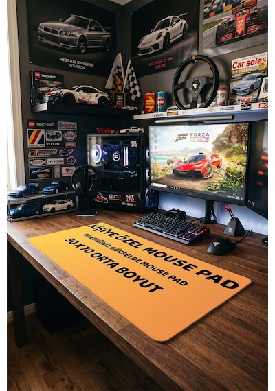 Kişiye Özel 30x70 Mouse Pad Fotoğraf Baskılı Xl Oyuncu Klavye Mousepad Kaymaz Masa Pedi Beyaz