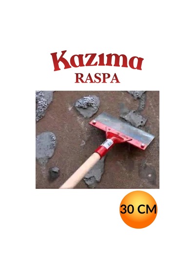 Kazıma Sıyırma Raspası Metal Saplı Çelik 30 Cm Spatula İnşaat Duvar Harç Parke Zemin Temizleme