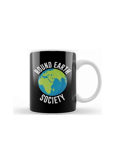 Round Earth Society Flat Earth Kupa Bardak Porselen No4884 Karışık