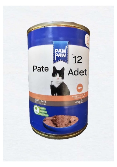 Paw Paw Somonlu Yetişkin Kedi Konservesi 400 Gr 12 Adet