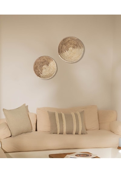 Koza Home Meander Natural Bambu Afrikan El Yapımı Duvar Tabağı Dekoru 45cmx