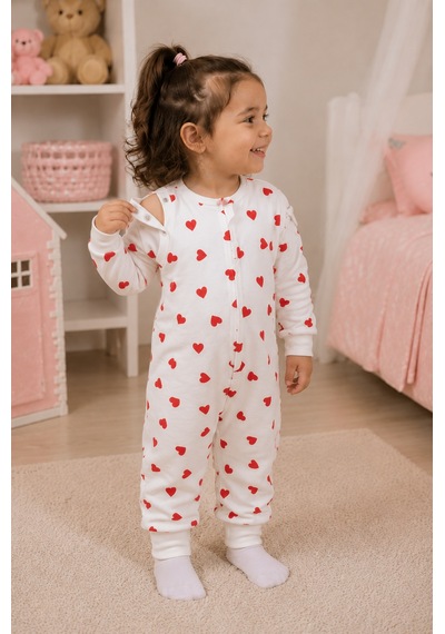 Babyhola Çıkarılabilir Kollu Fermuarlı Uyku Tulumu 1-8 Yaş Pazen 4 Mevsim 2701 Kırmızı