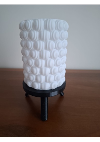 Bubble Tasarım Tealight Mumluk- Mini Lamba Beyaz - Siyah