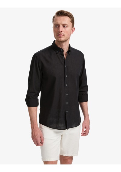 Pierre Cardin Erkek Siyah Gömlek Desenli 50320941-vr046