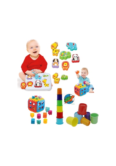 Sevimli Hayvanlar Bultak + Silindir Bardak Kule + Bul Tak Puzzle