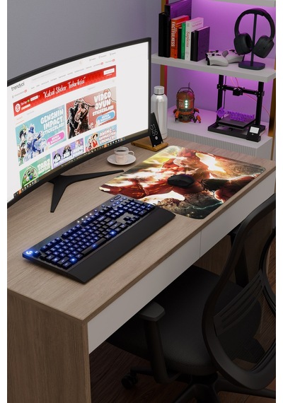 Attack On Titan Anime V5 - 48x40 Xl Gaming Kauçuk Kaymaz Taban Mouse Pad Fare Altlığı