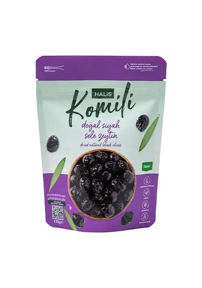 3 Adet Komili Doğal Siyah Sele Zeytin 170 G