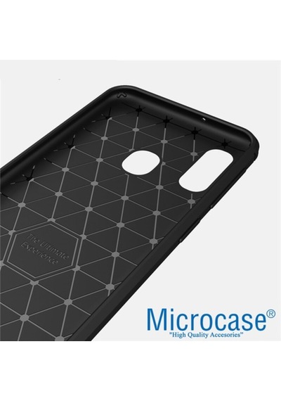 Microcase Samsung Uyumlu Galaxy M10S Brushed Carbon Kilif - Siyah 387489089