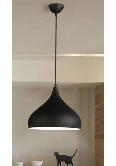 Retro Metal Dekoratif Siyah Tekli Sarkıt Avize Çap:43 Cm