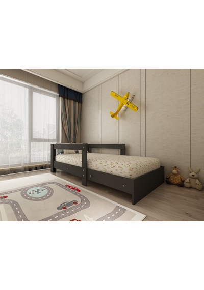 Herseycik Ninnimo Montessori 90X190 Yatak Uyumlu Karyola Y7-4 Antrasit