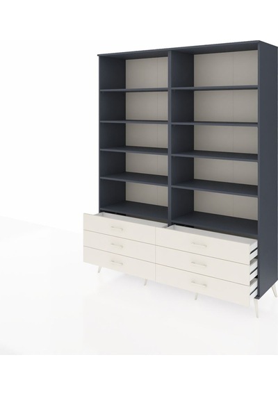 Hyperion Gardrop 10 Raflı 6 Çekmeceli 176x44x221 Antrasit-antrasit/aytaşı Antrasit/aytaşı Hyperion Gardrop 10 Raflı 6 Çekmeceli 176x44x221 Antrasit-antrasit/aytaşı Antrasit/aytaşı