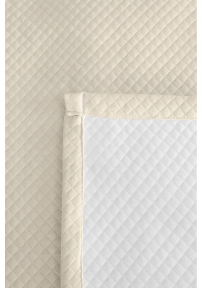 Ekru Minimal Genç Odası Tek Kişilik Pike Takımı - Bej Kapitone 160x220 Cm Mevsimlik Yatak Örtüsü Pamuksu Günce Akışı