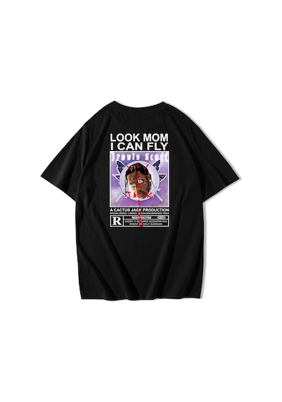 Brz Collection Unisex Oversize Look Mom I Can Fly T-shirt-siyah Siyah