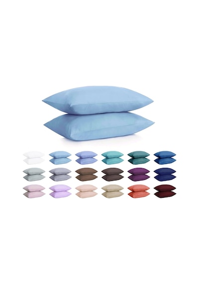 Lionas Pamuklu Yastık Kılıfı - Buz Mavisi - 2'li Set 50x70 - Mavi