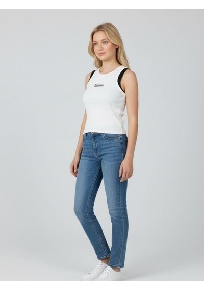 Kız Cocuk Pamuklu Fitiili Crop Bluz-16763 Beyaz Siyah