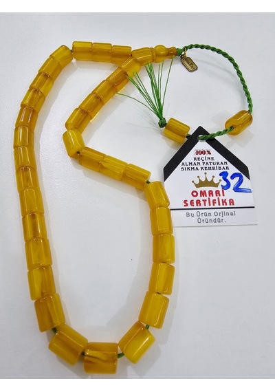 Omari İmzalı Sertifikalı Alman Faturan Sıkma Kehribar Tesbih 11x9 42259218
