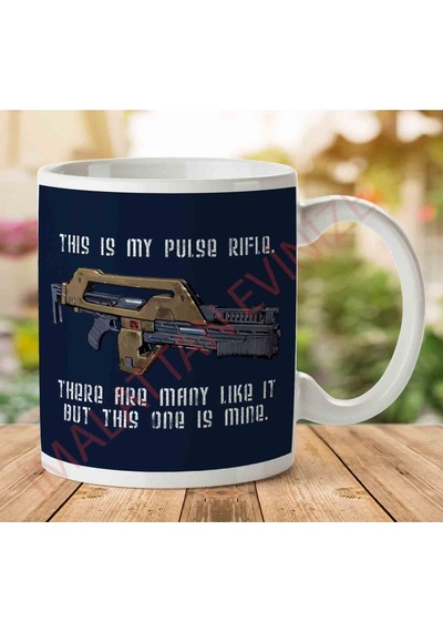 1-22this Is My Pulse Rifle This One Is Mine Aliens İki Tarafı Baskılı Kupa Bardak.jpg