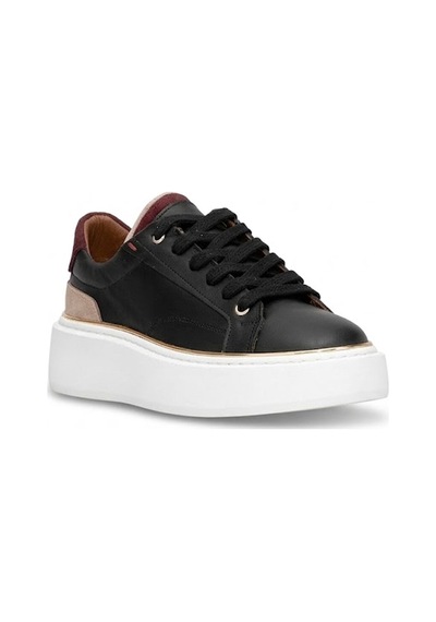 John Richardo 1247 Kadın Hakiki Deri Klasik Sneaker Siyah Siyah